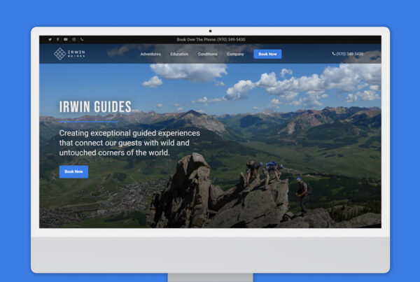 Irwin Guides redesigned website on desktop
